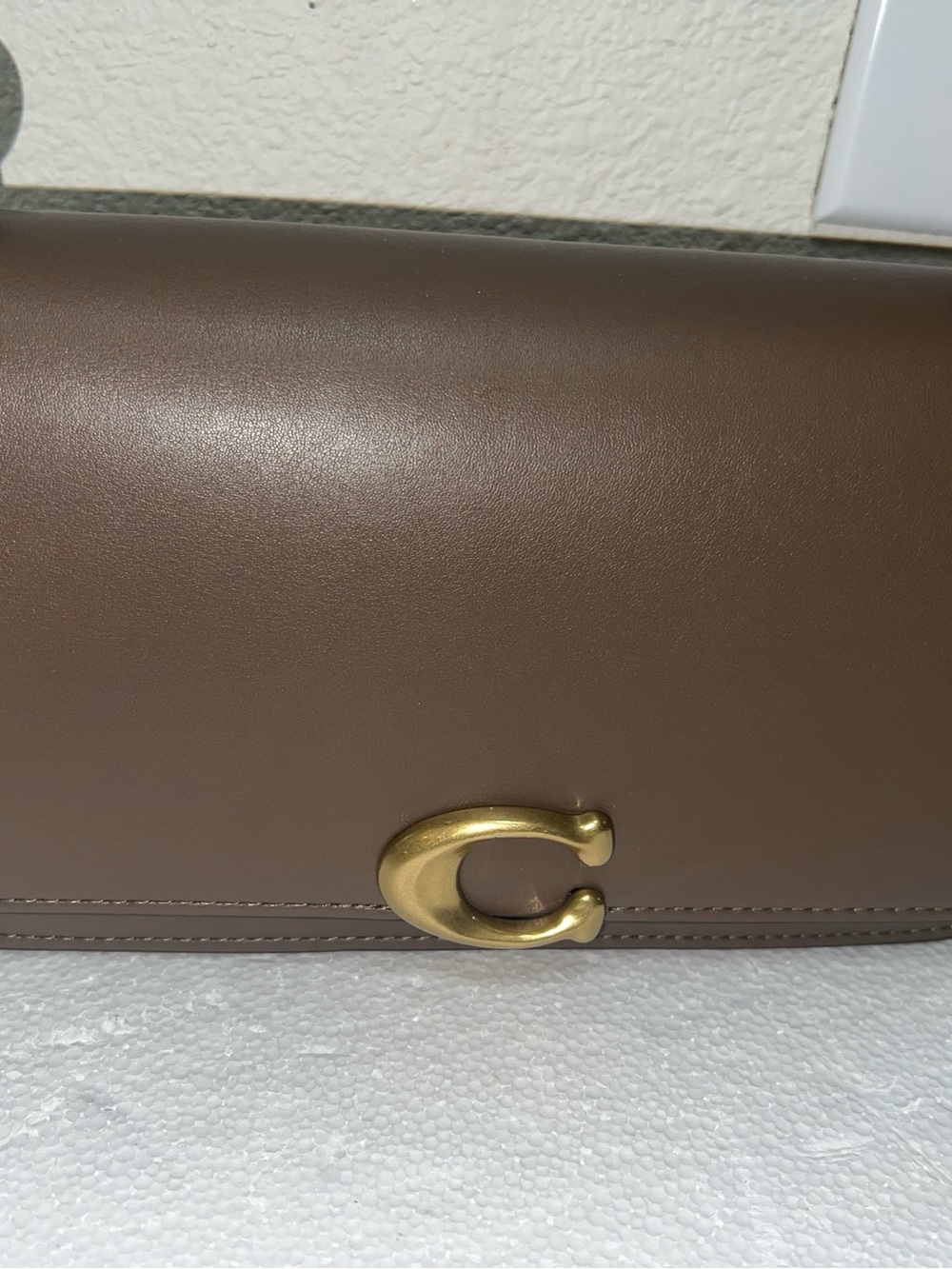 Coach Bandit Shoulder Bag in Dark Stone with Brass/Gold Hardware